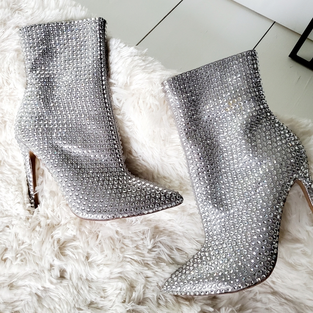 Steve Madden Winnings Rhinestone Booties - Picture 2 of 8